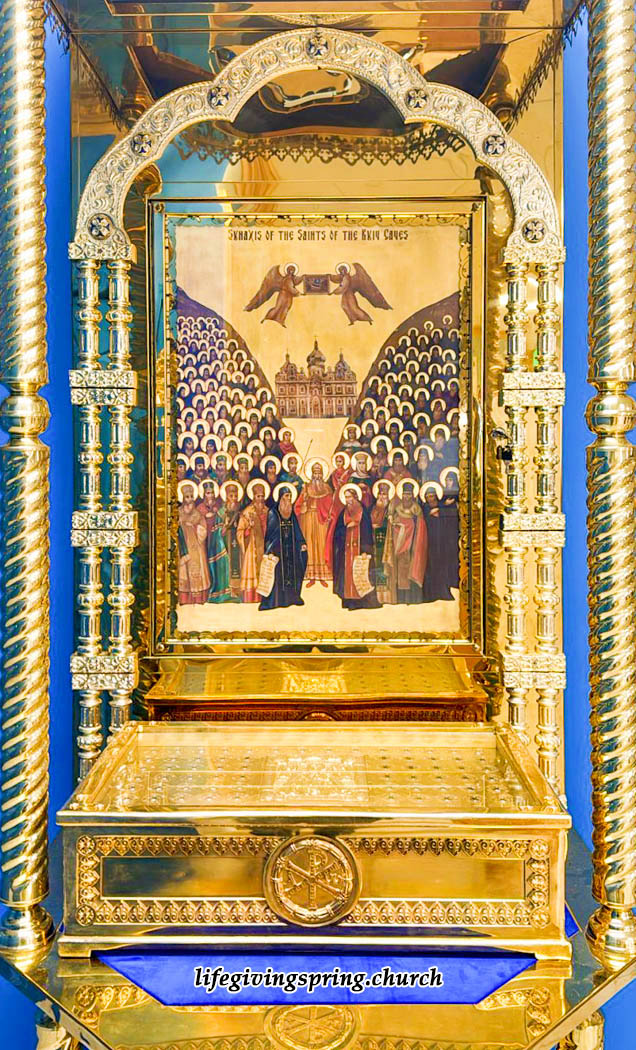 The relics of the Saints of the Kyiv-Pechersk Lavra at the Orthodox Church in Hot Springs, Arkansas