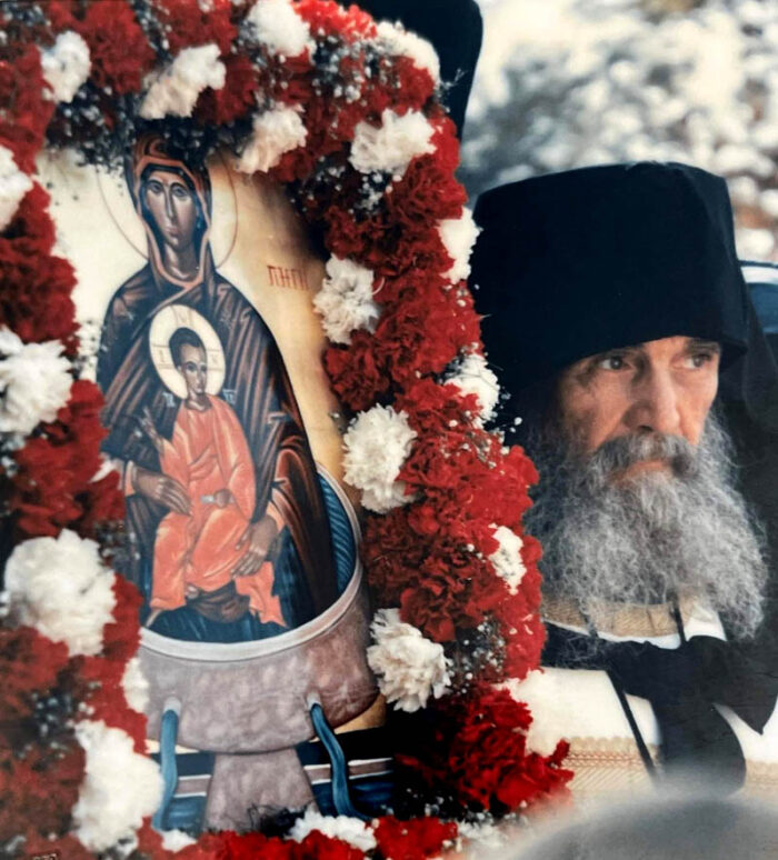 Elder Ephraim of Arizona with  Life-Giving Spring icon